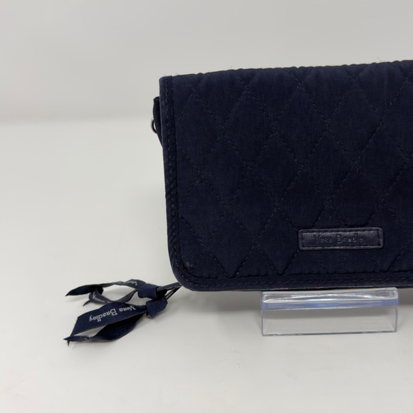 Vera Bradley Quilted RFID All-In-One Wallet Navy Blue Quilted Floral NO STRAP - Picture 2 of 16